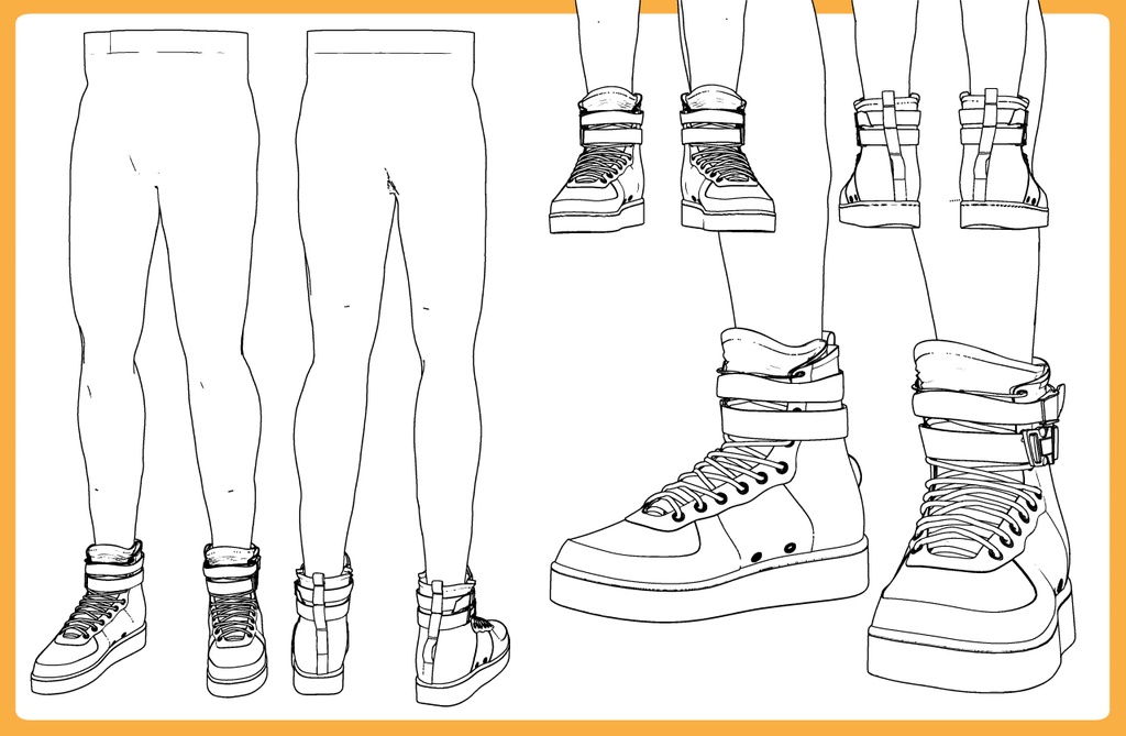 ハイカットスニーカー+男性下半身