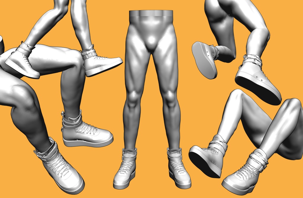 ハイカットスニーカー+男性下半身