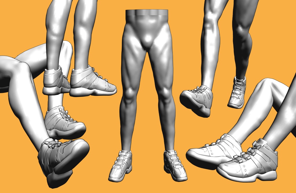 ミドルカットスニーカー+男性下半身