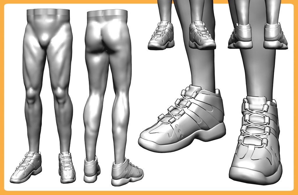 ミドルカットスニーカー+男性下半身