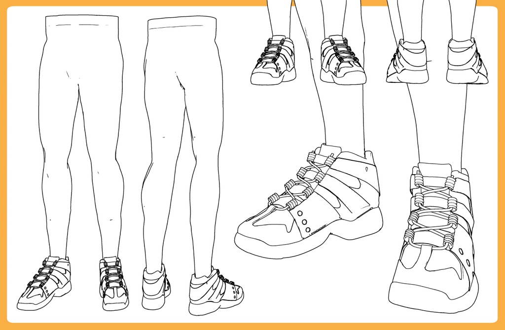 ミドルカットスニーカー+男性下半身