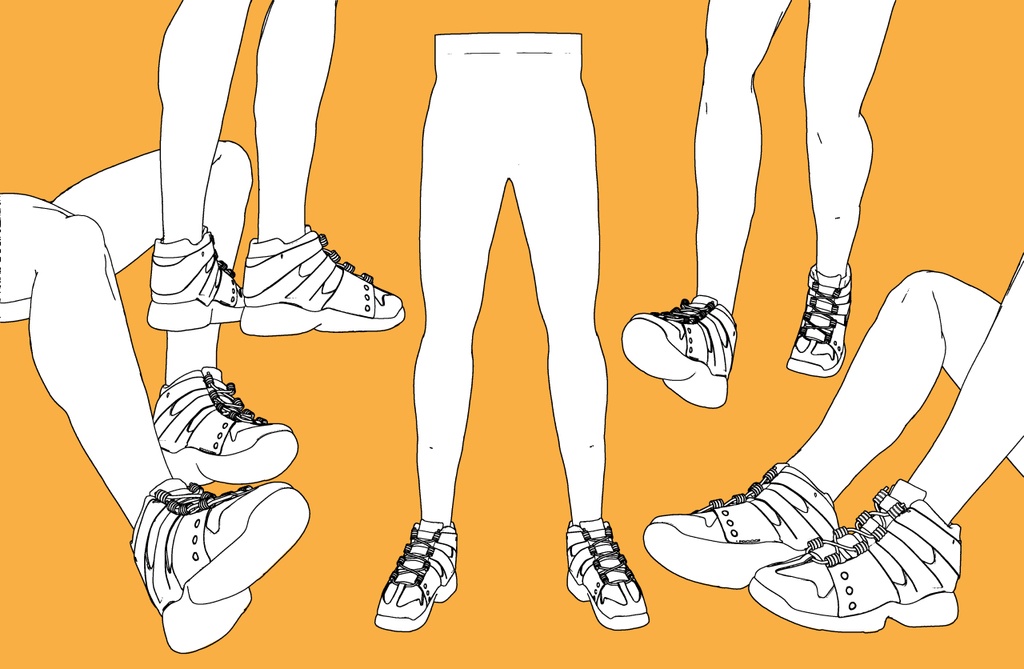 ミドルカットスニーカー+男性下半身