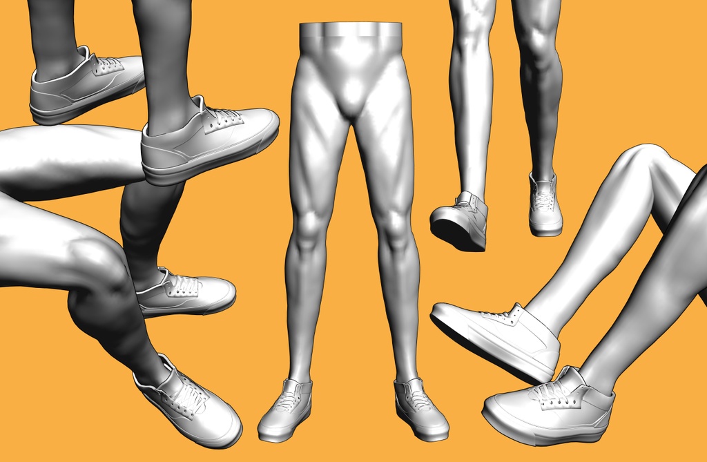 ミドルカットスニーカー2+男性下半身