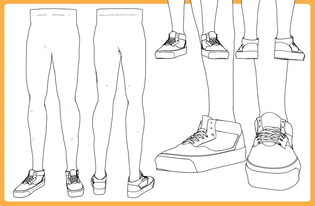 ミドルカットスニーカー2+男性下半身