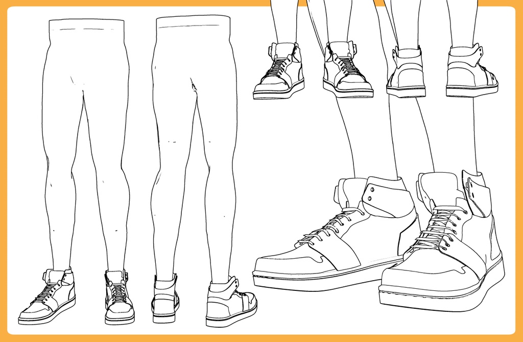 バスケットシューズ+男性下半身