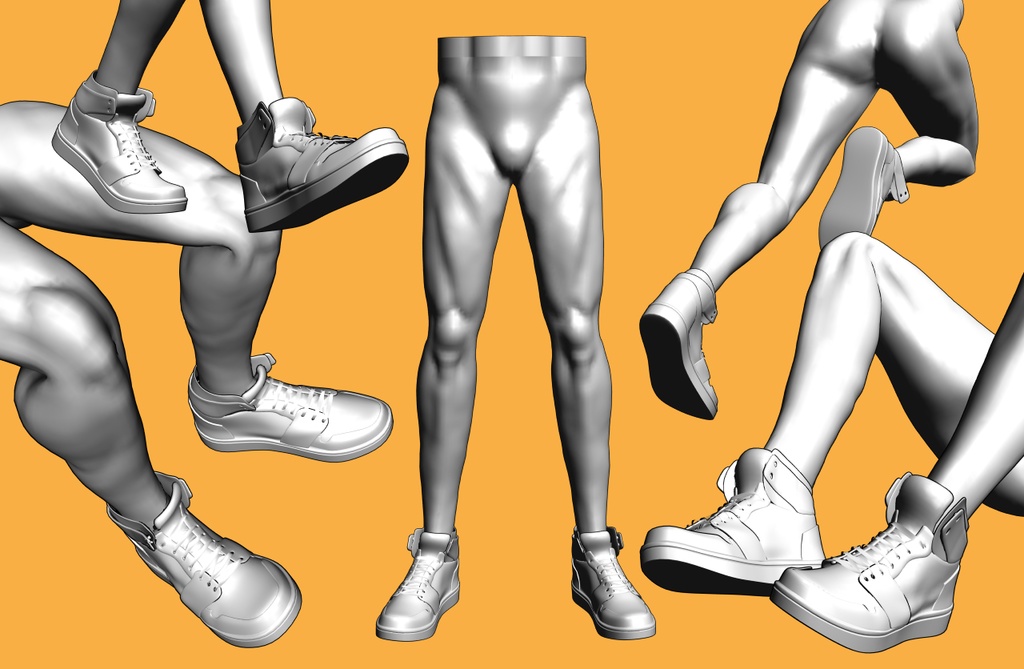 バスケットシューズ+男性下半身