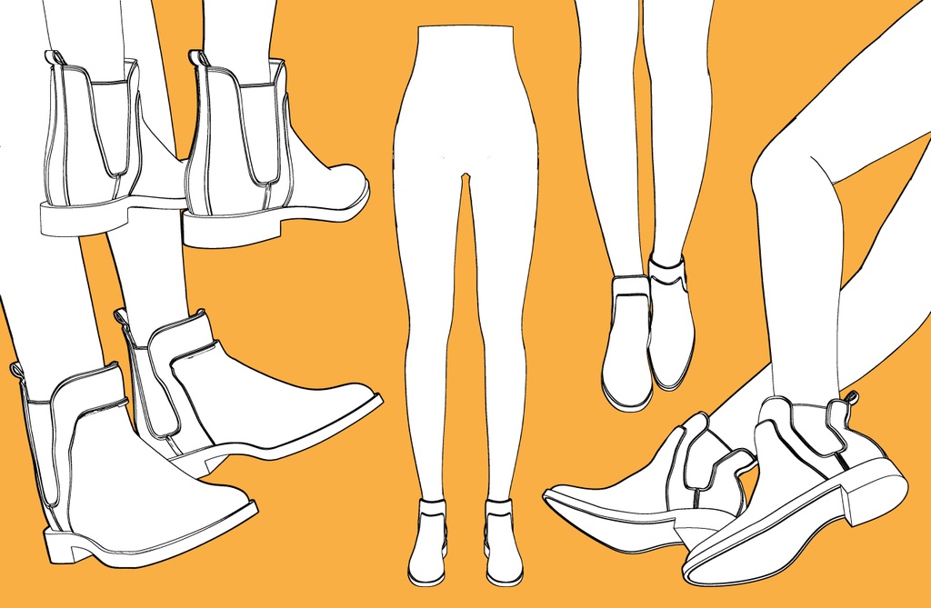 チェルシーブーツ+下半身