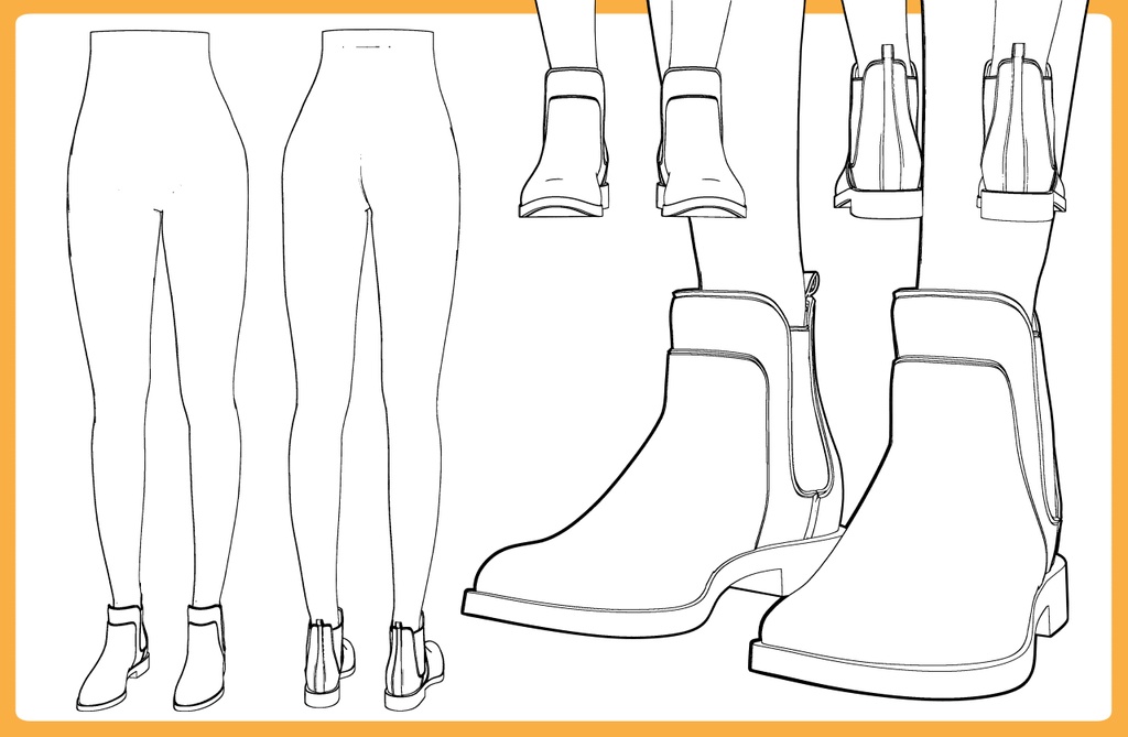 チェルシーブーツ+下半身