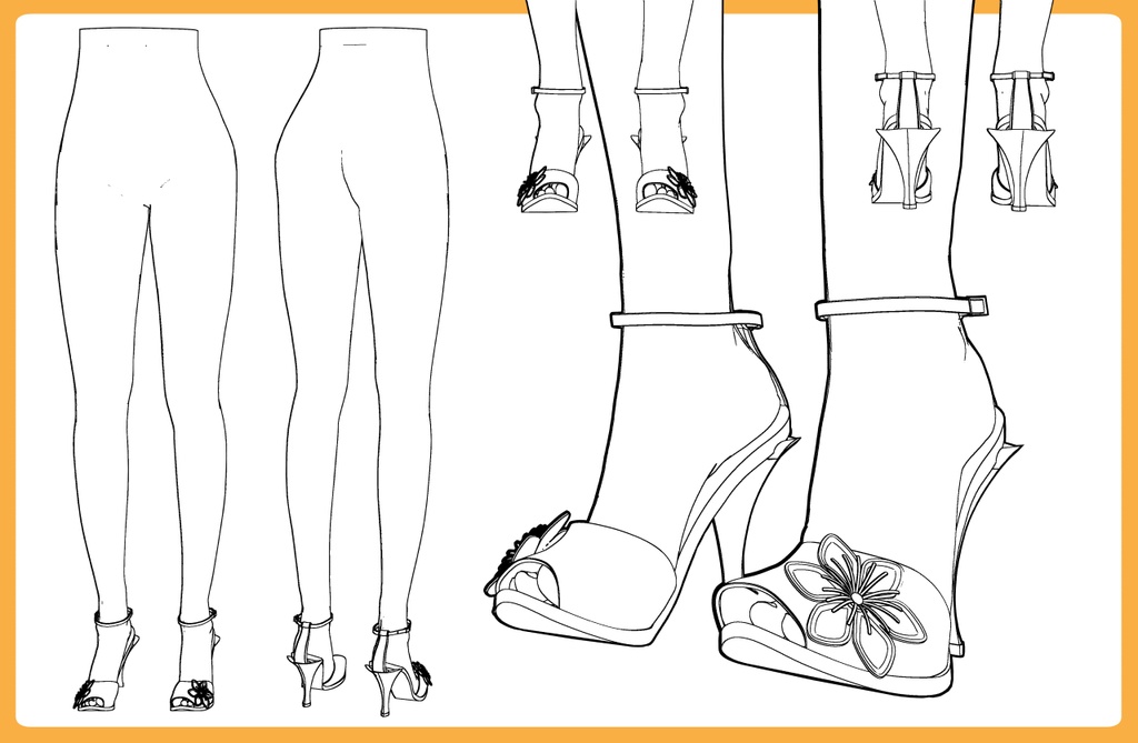 ハイヒールサンダル+下半身