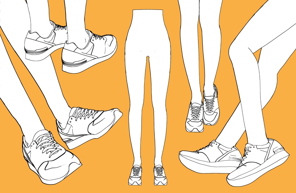 スニーカー+下半身