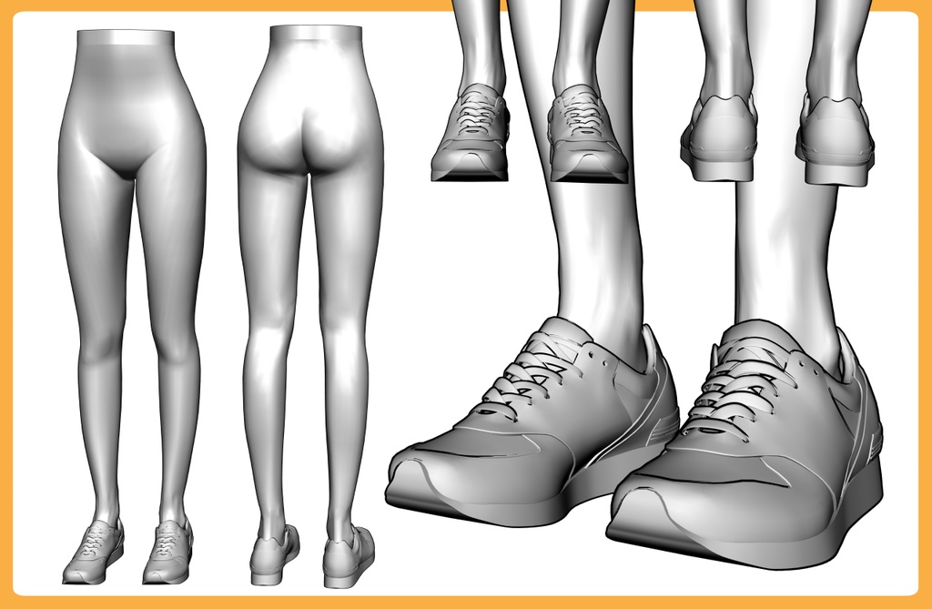 スニーカー+下半身