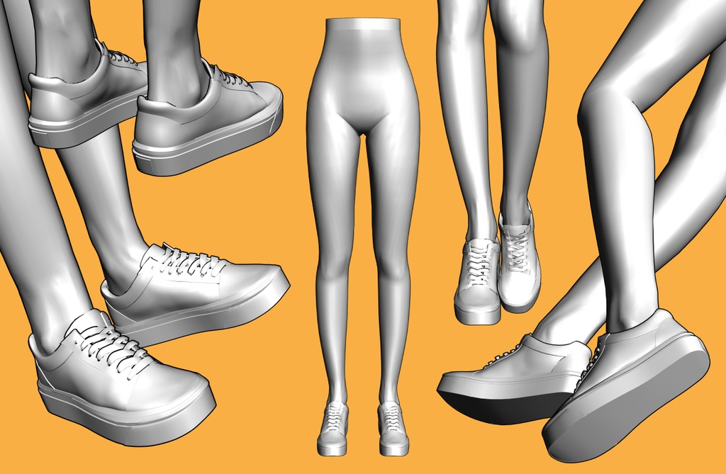 スニーカー2+下半身