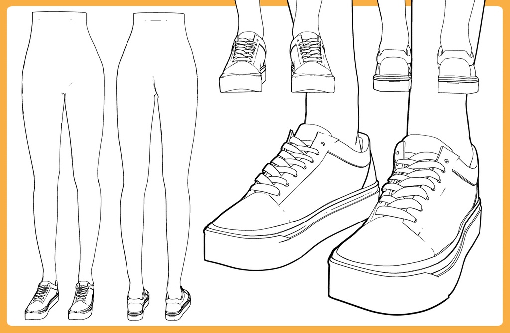 スニーカー2+下半身