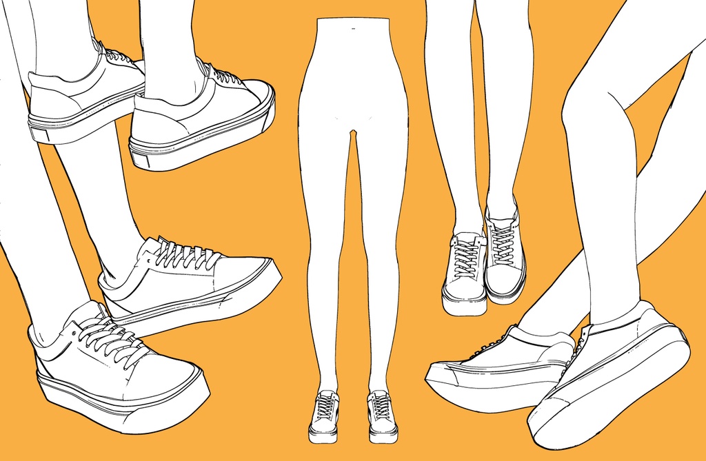 スニーカー2+下半身