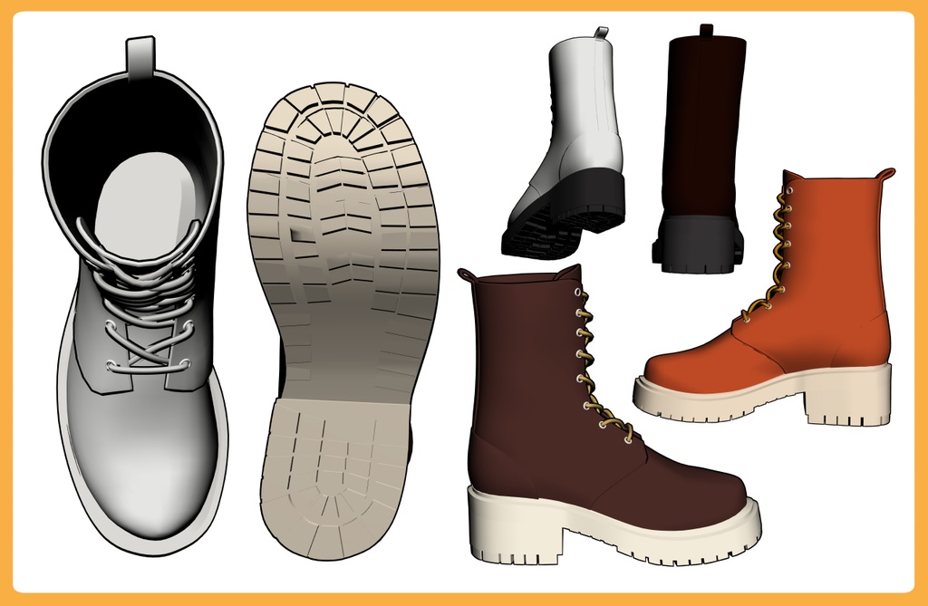 レースアップブーツ 厚底2