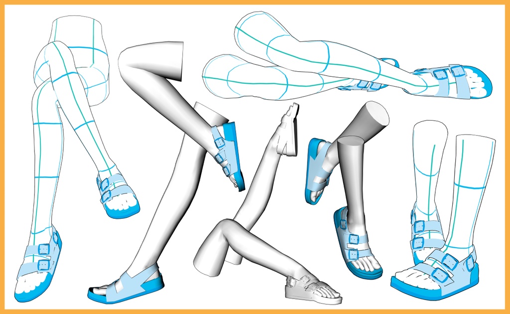 サンダル4+下半身