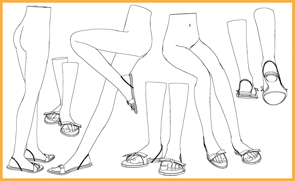 サンダル13+下半身