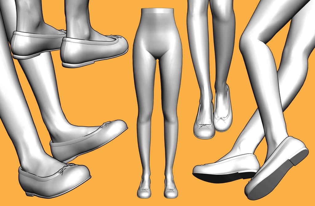 バレエシューズ+下半身