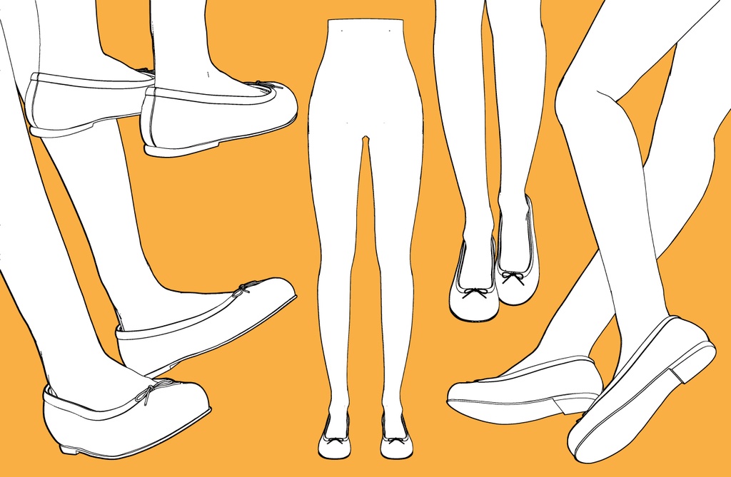 バレエシューズ+下半身