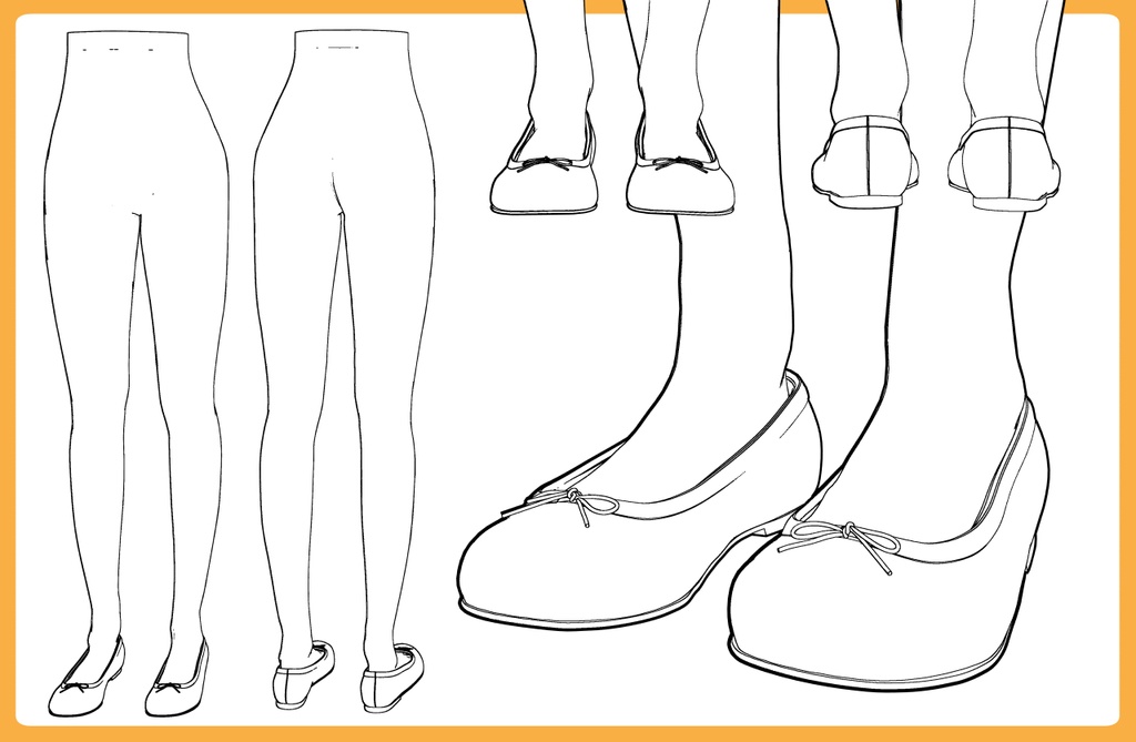 バレエシューズ+下半身