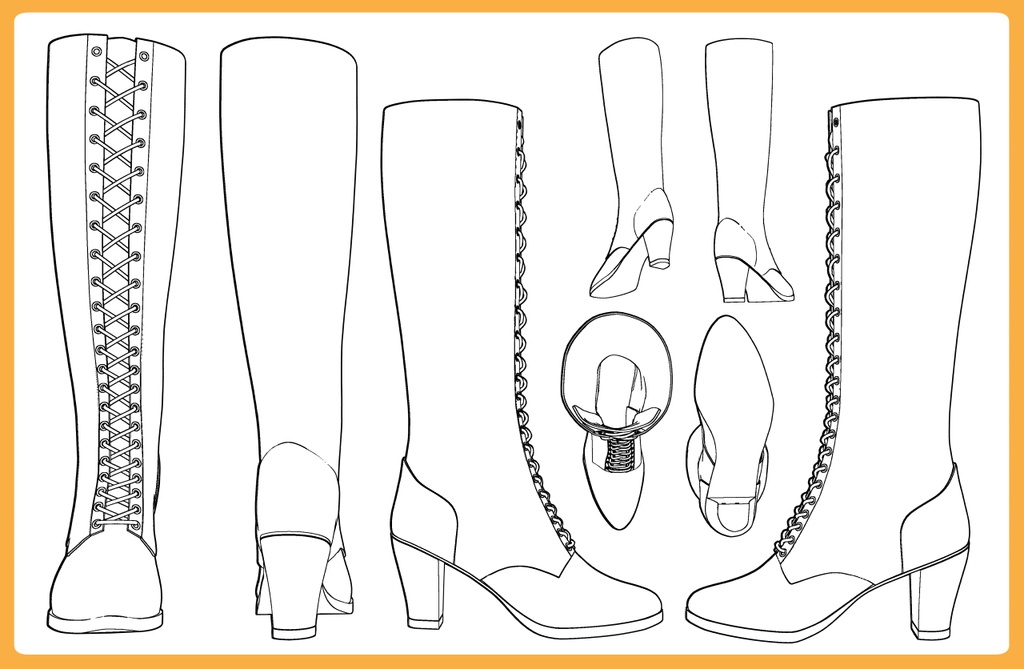 レースアップブーツ ロング