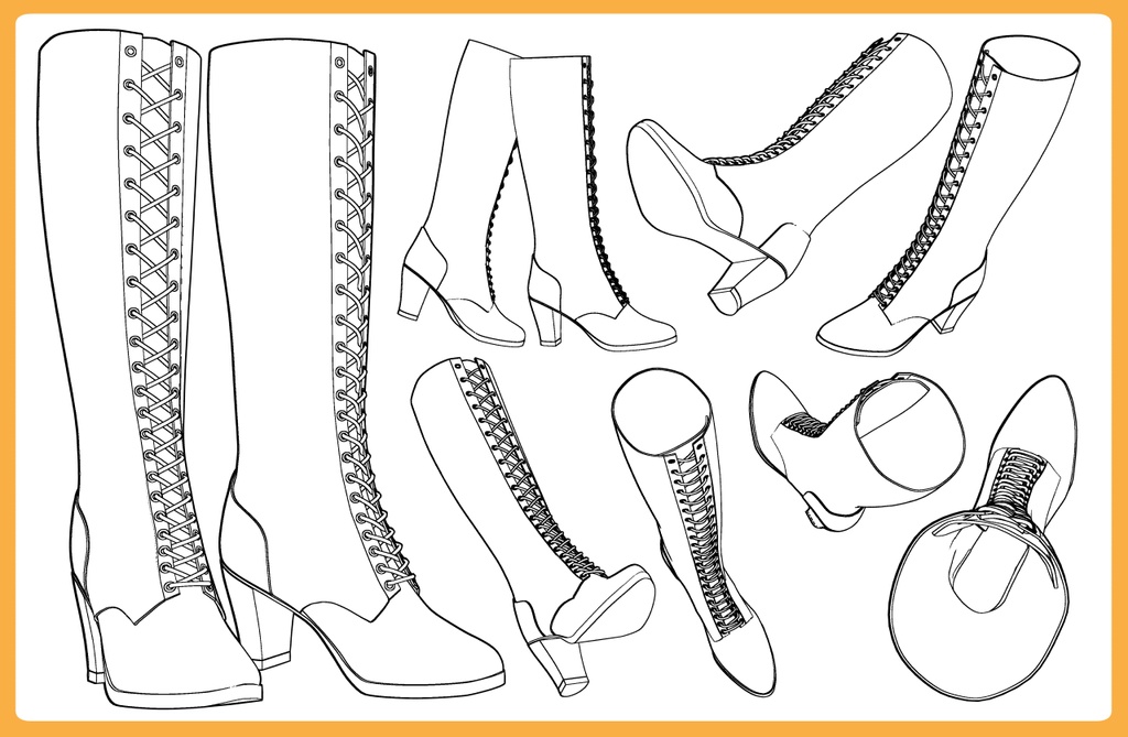 レースアップブーツ ロング