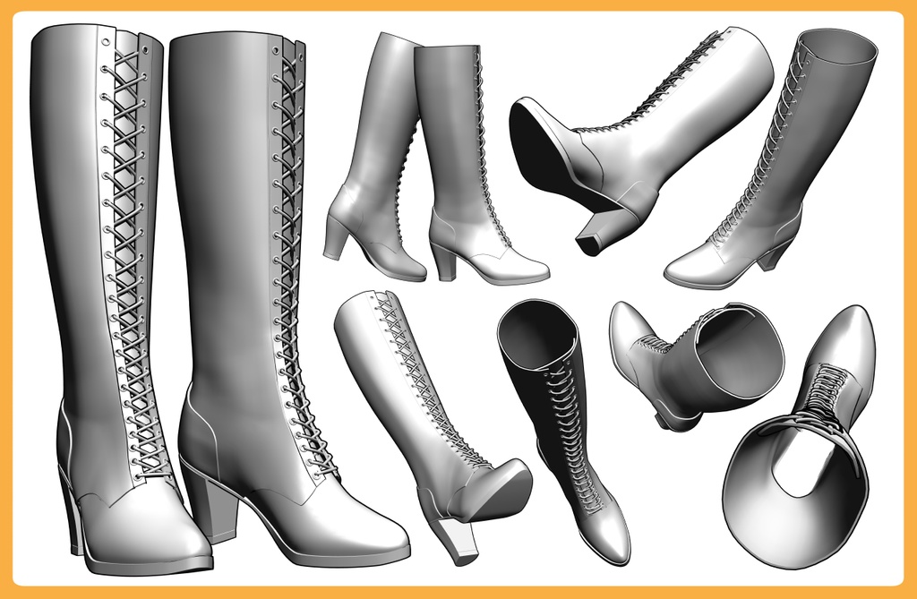 レースアップブーツ ロング