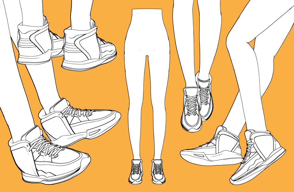 ミドルカットスニーカー3+下半身