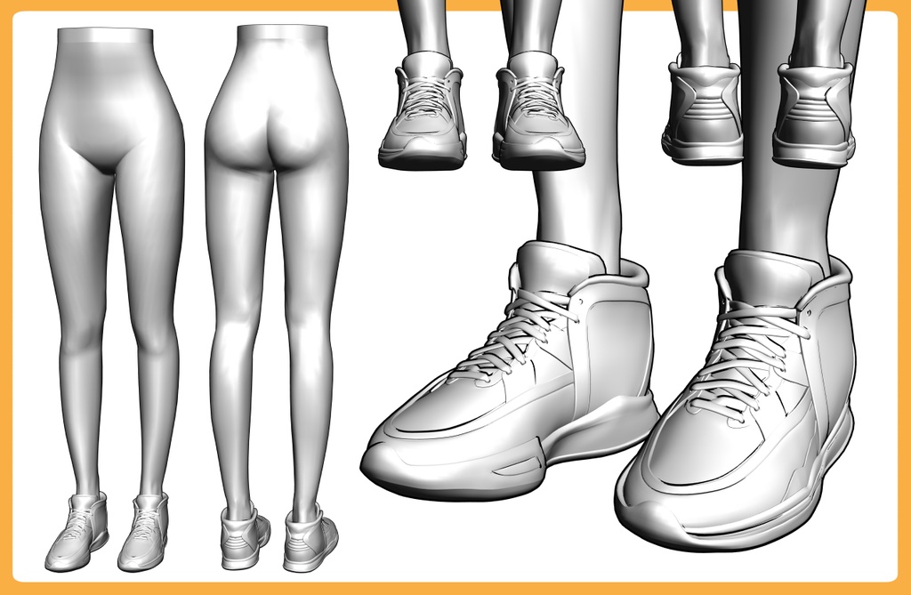 ミドルカットスニーカー3+下半身