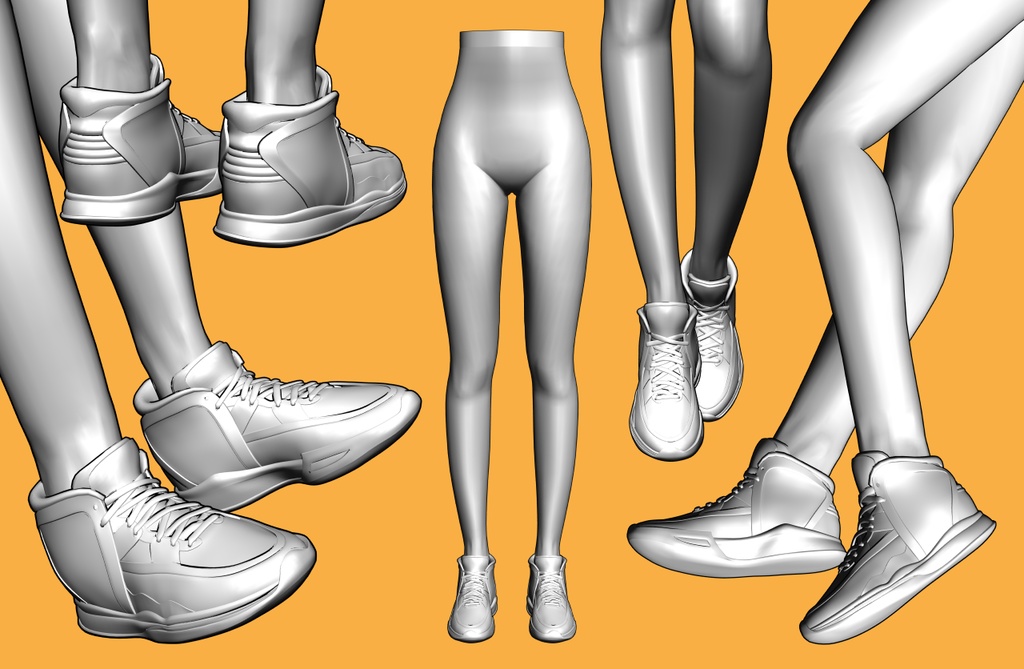 ミドルカットスニーカー3+下半身