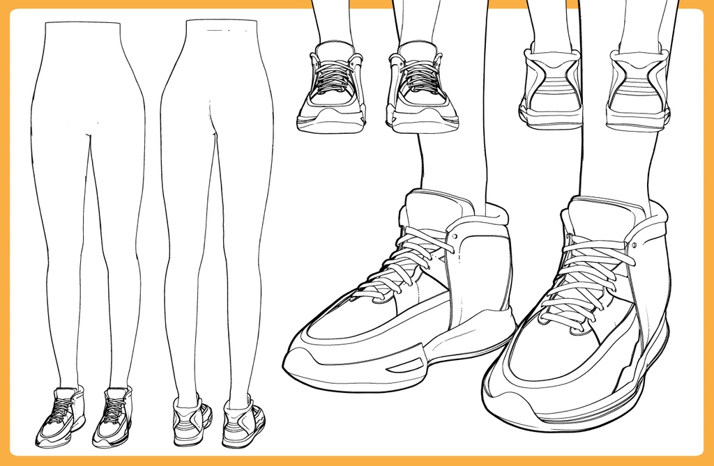 ミドルカットスニーカー3+下半身