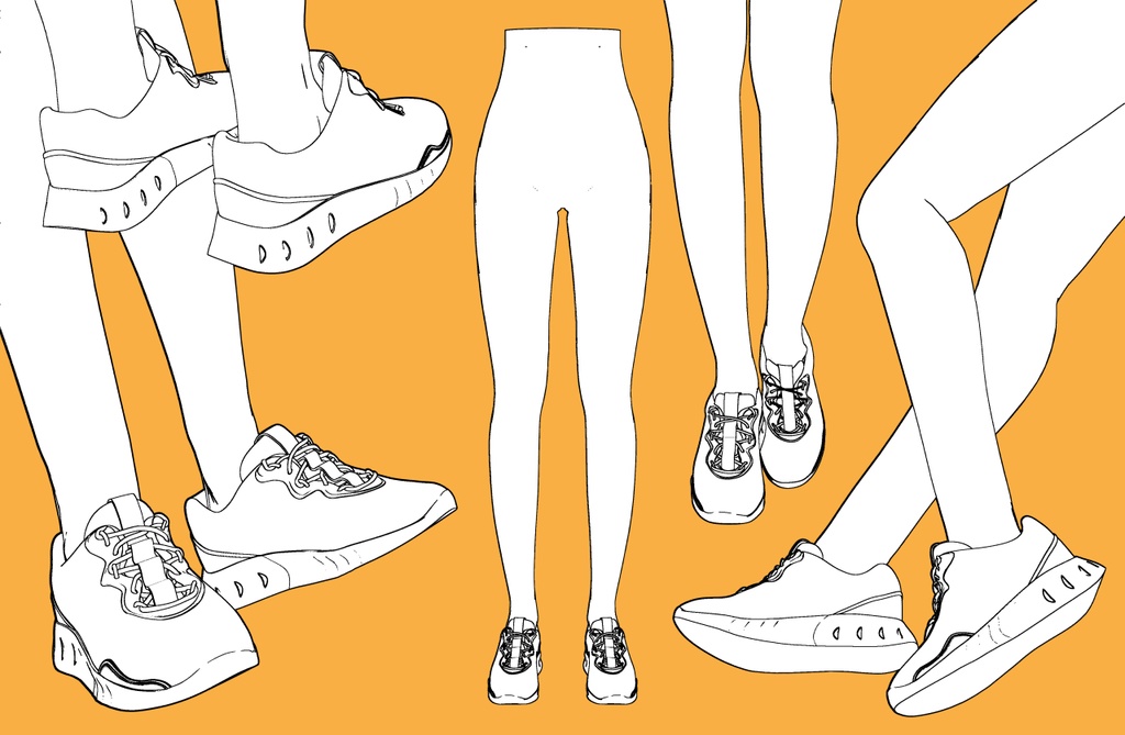 スニーカー5+下半身