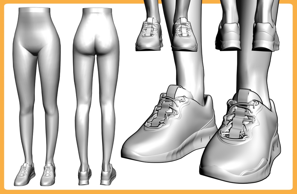 スニーカー5+下半身