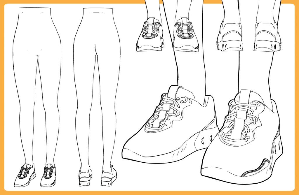 スニーカー5+下半身