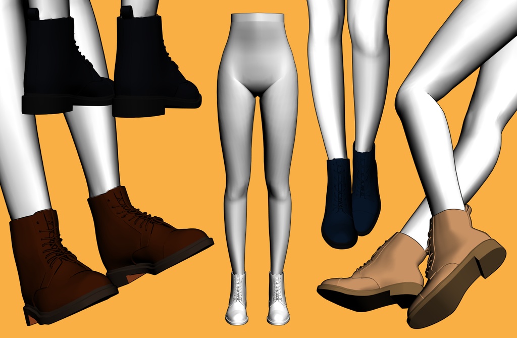 レースアップブーツ ストレートチップ+下半身