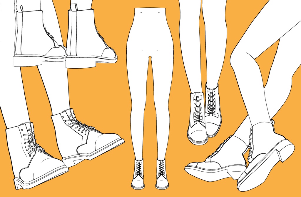 レースアップブーツ ストレートチップ+下半身