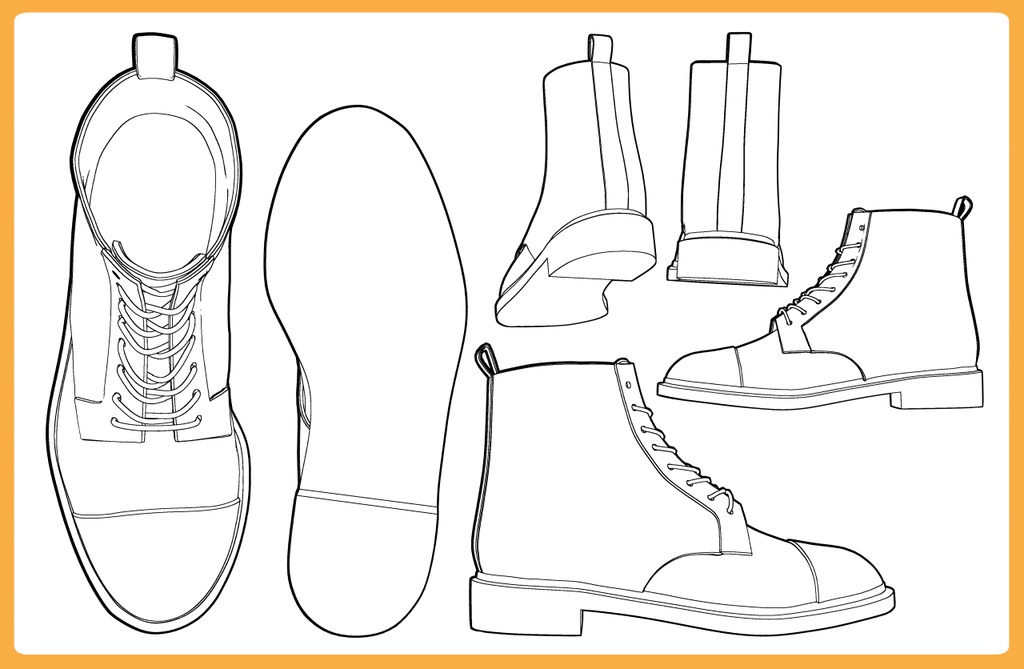 レースアップブーツ ストレートチップ