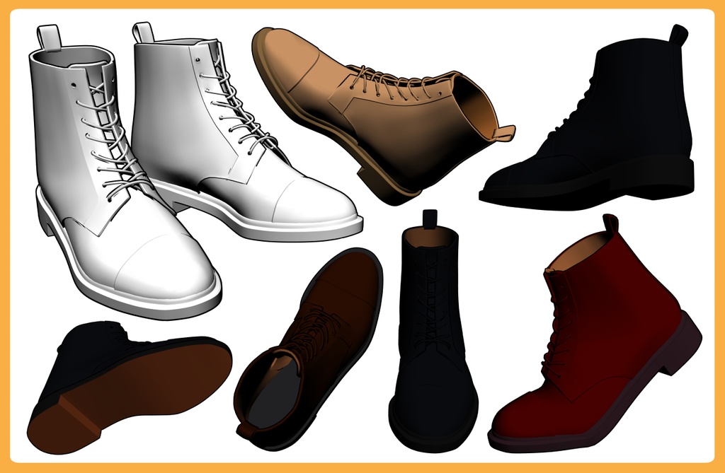 レースアップブーツ ストレートチップ