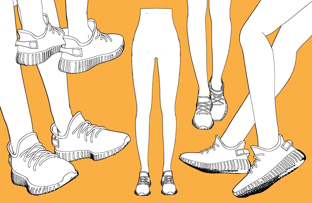 スニーカー6+下半身