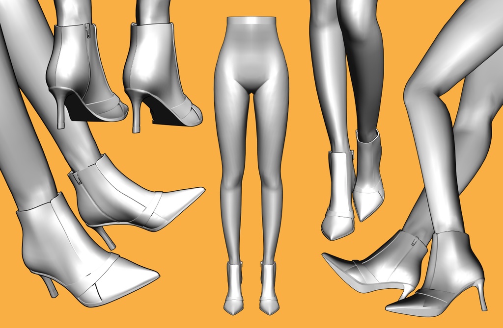 ショートブーツ+下半身