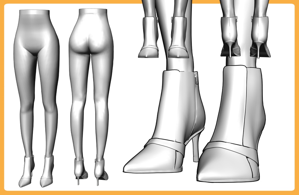 ショートブーツ+下半身