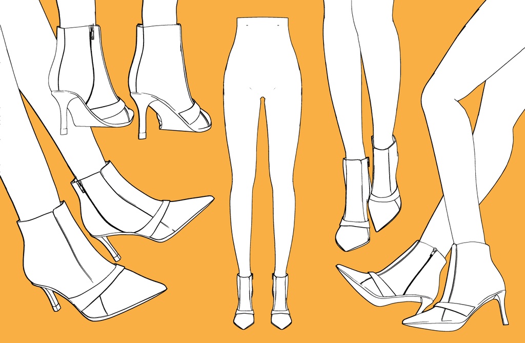 ショートブーツ+下半身