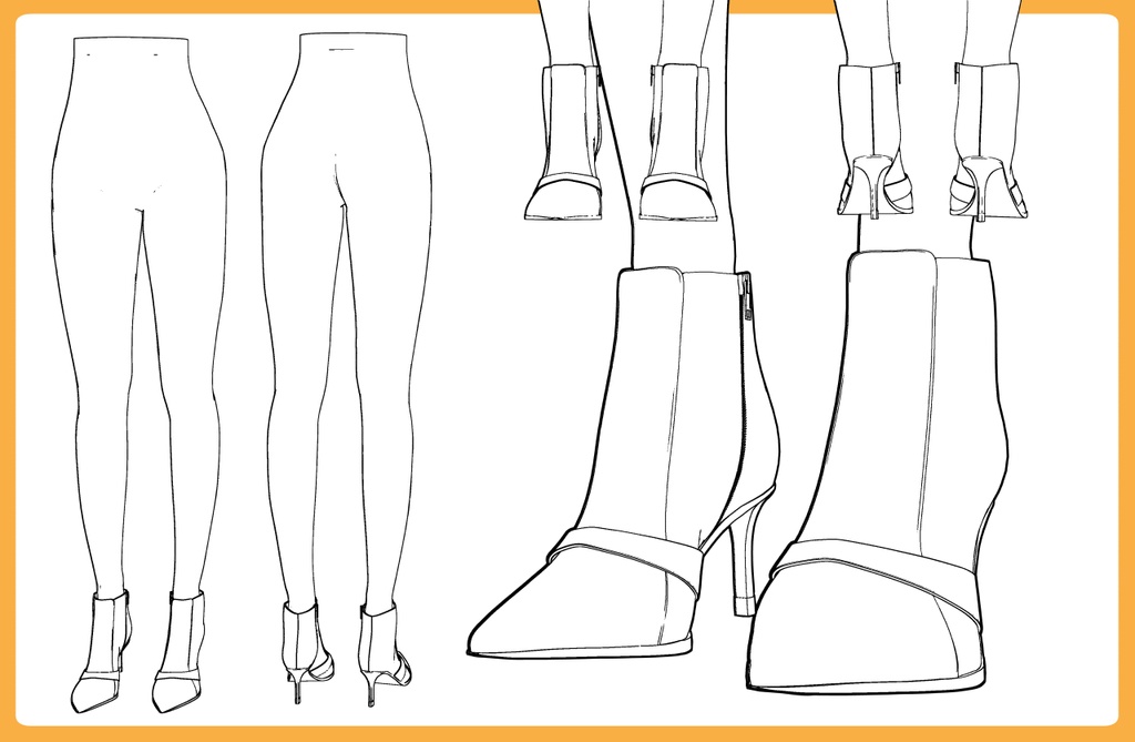 ショートブーツ+下半身