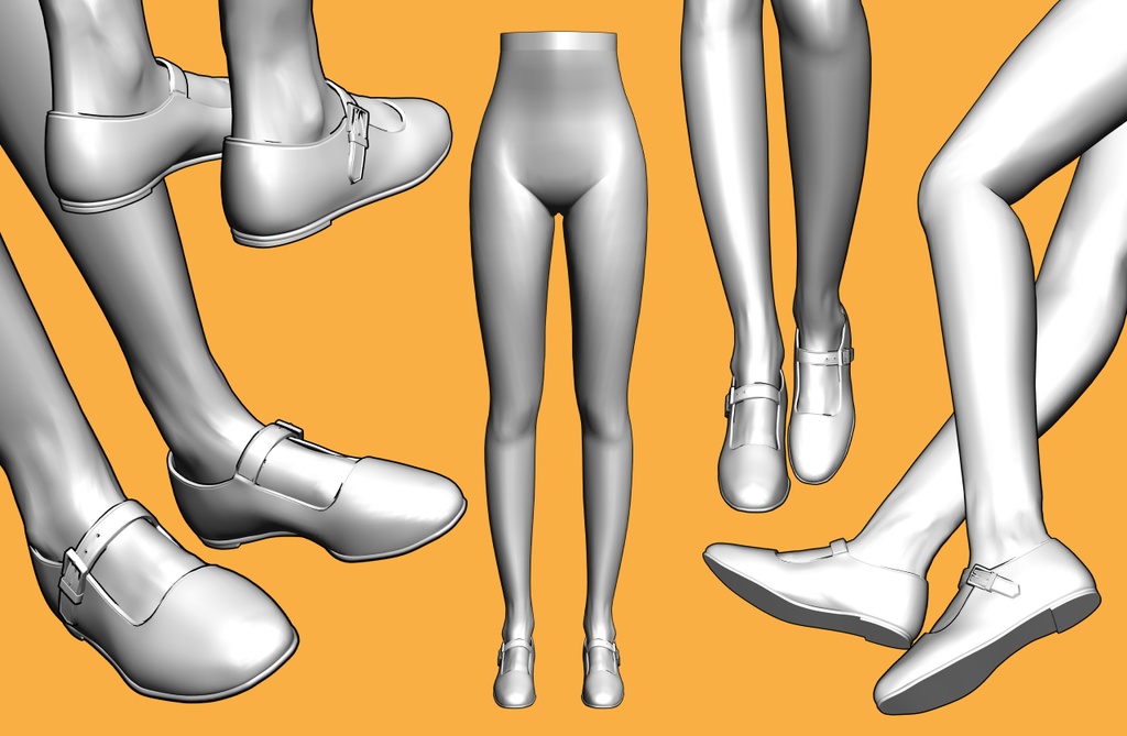 フラットシューズ+下半身