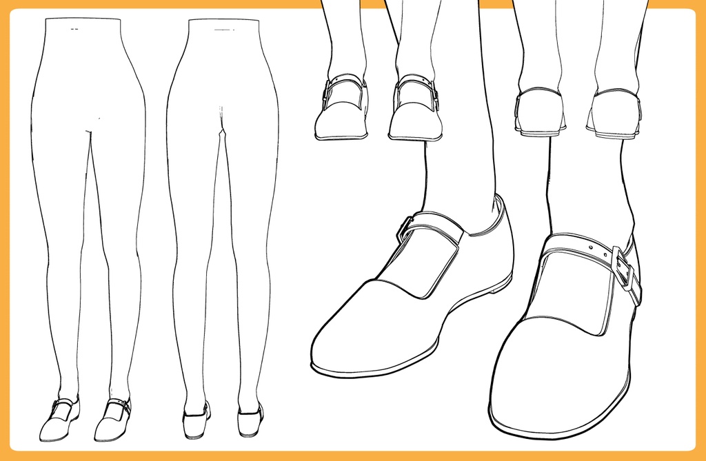 フラットシューズ+下半身