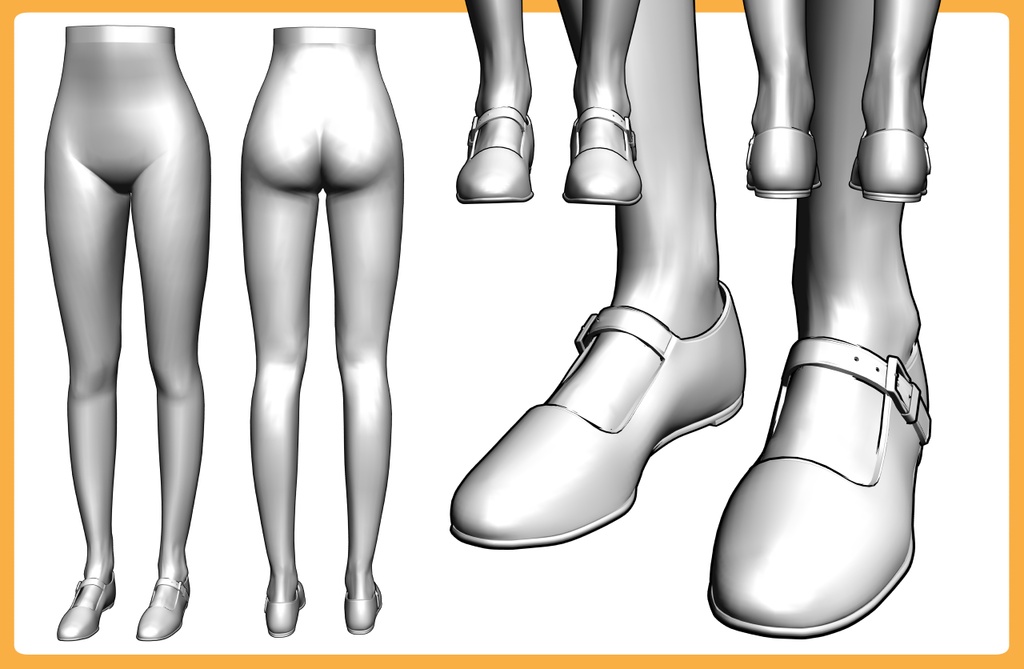 フラットシューズ+下半身
