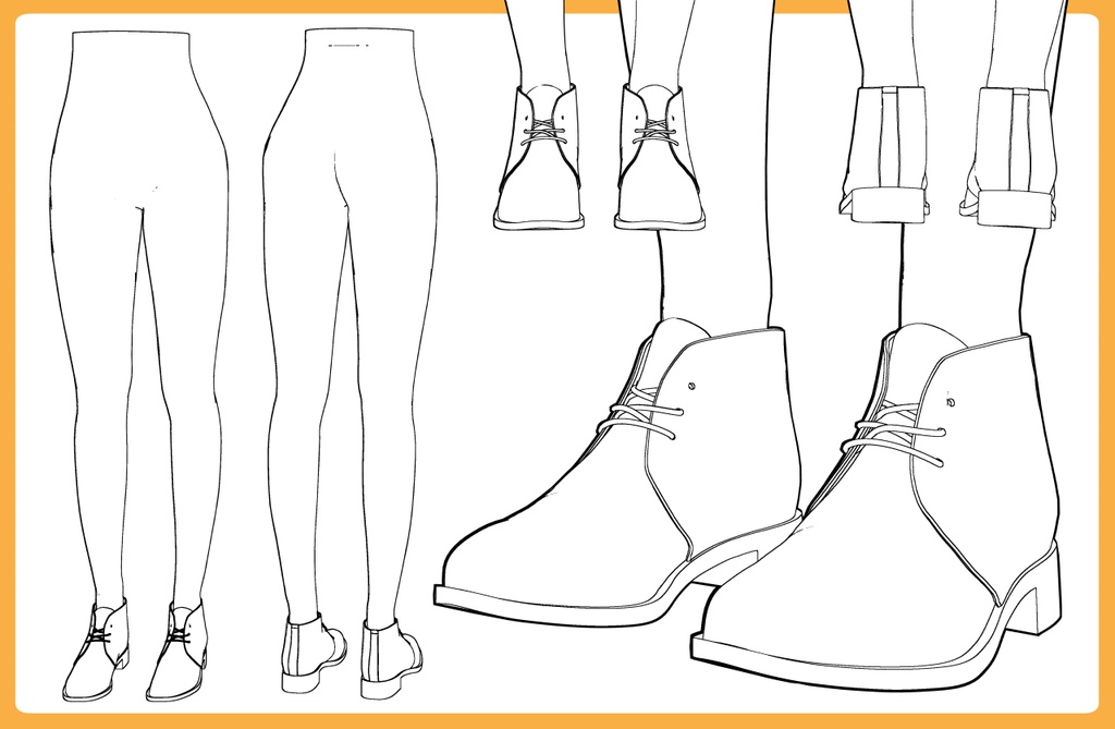 チャッカブーツ+下半身