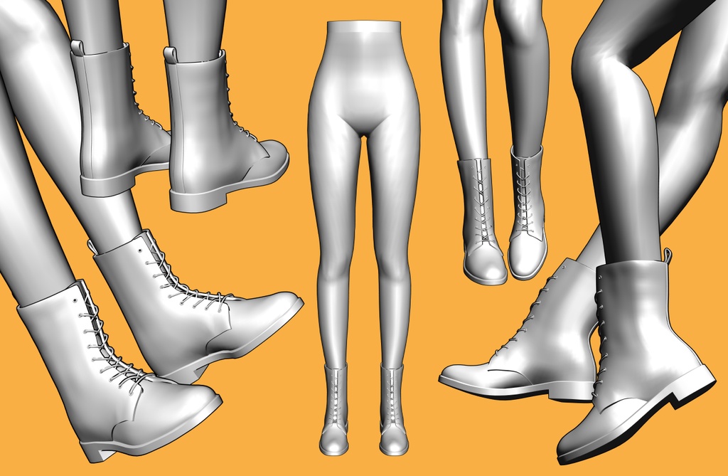 レースアップブーツ+下半身