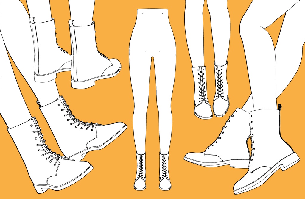 レースアップブーツ+下半身