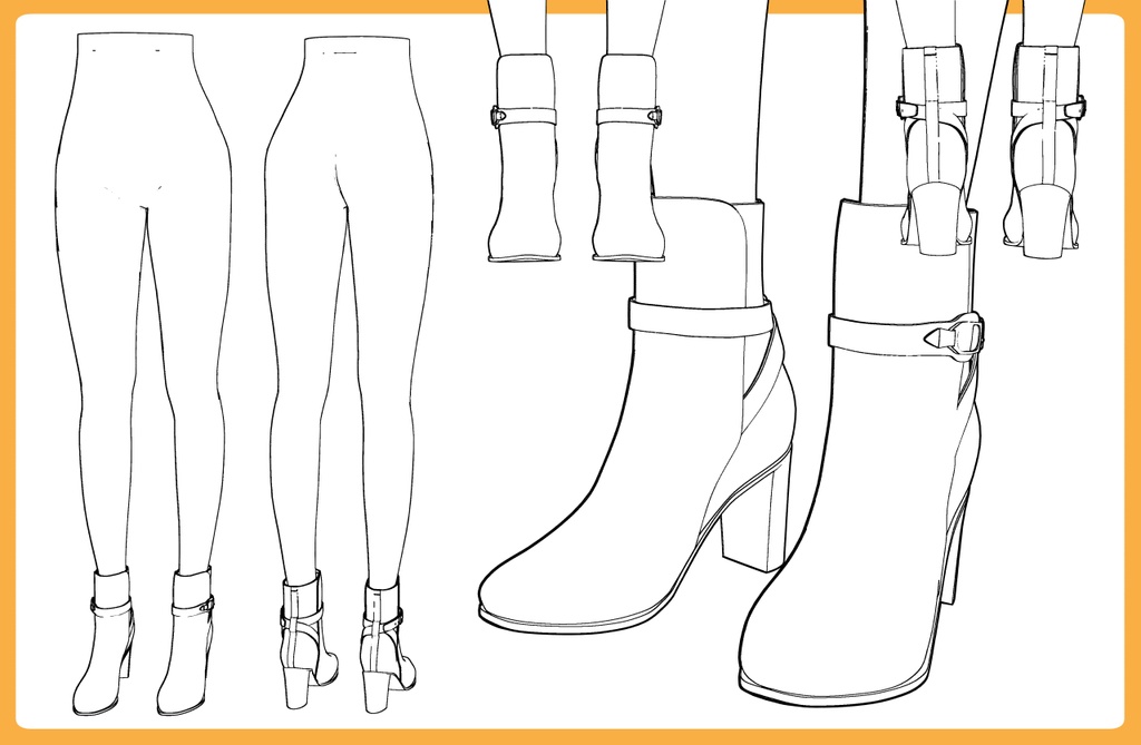 ショートブーツ2+下半身